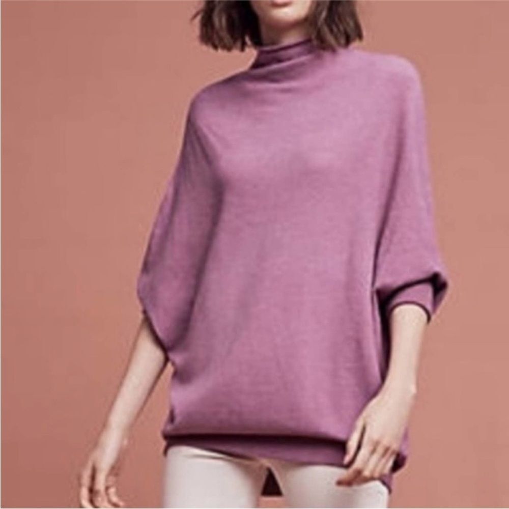 Anthro Moth Slouchy Fit Mock Neck Dolman Sleeve Alpaca Blend Sweater 209